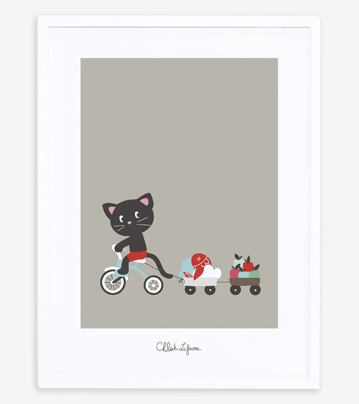MOKA & POM - Kinderposter - Katze und Dreirad