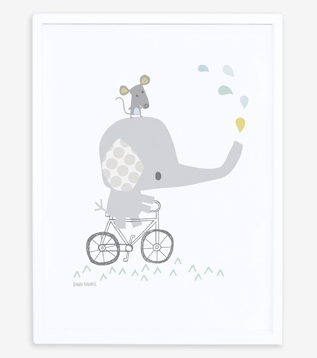 SMILE IT'S RAINING - Kinderposter - Elefant auf seinem Fahrrad
