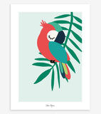 TROPICA - Poster für Kinder - Der Papagei (grün)