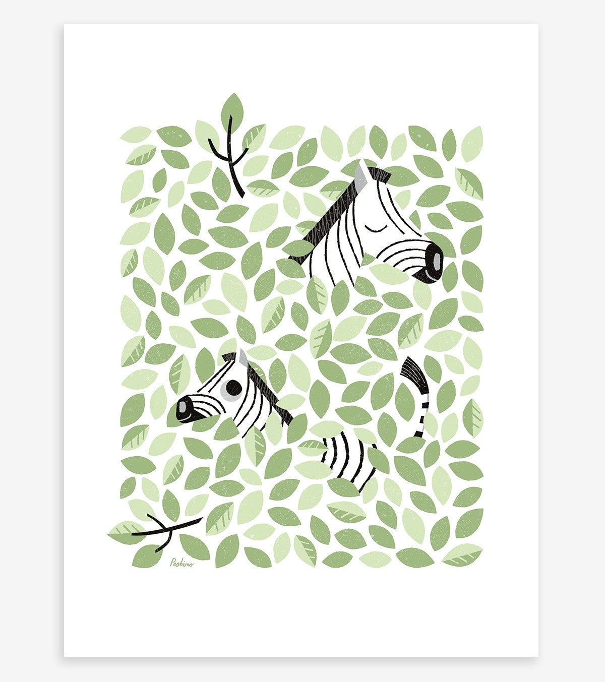 HIDE & SEEK - Kinderposter - Zebra und Blätter