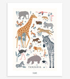 TANZANIA - Poster Kind - Wilde Tiere
