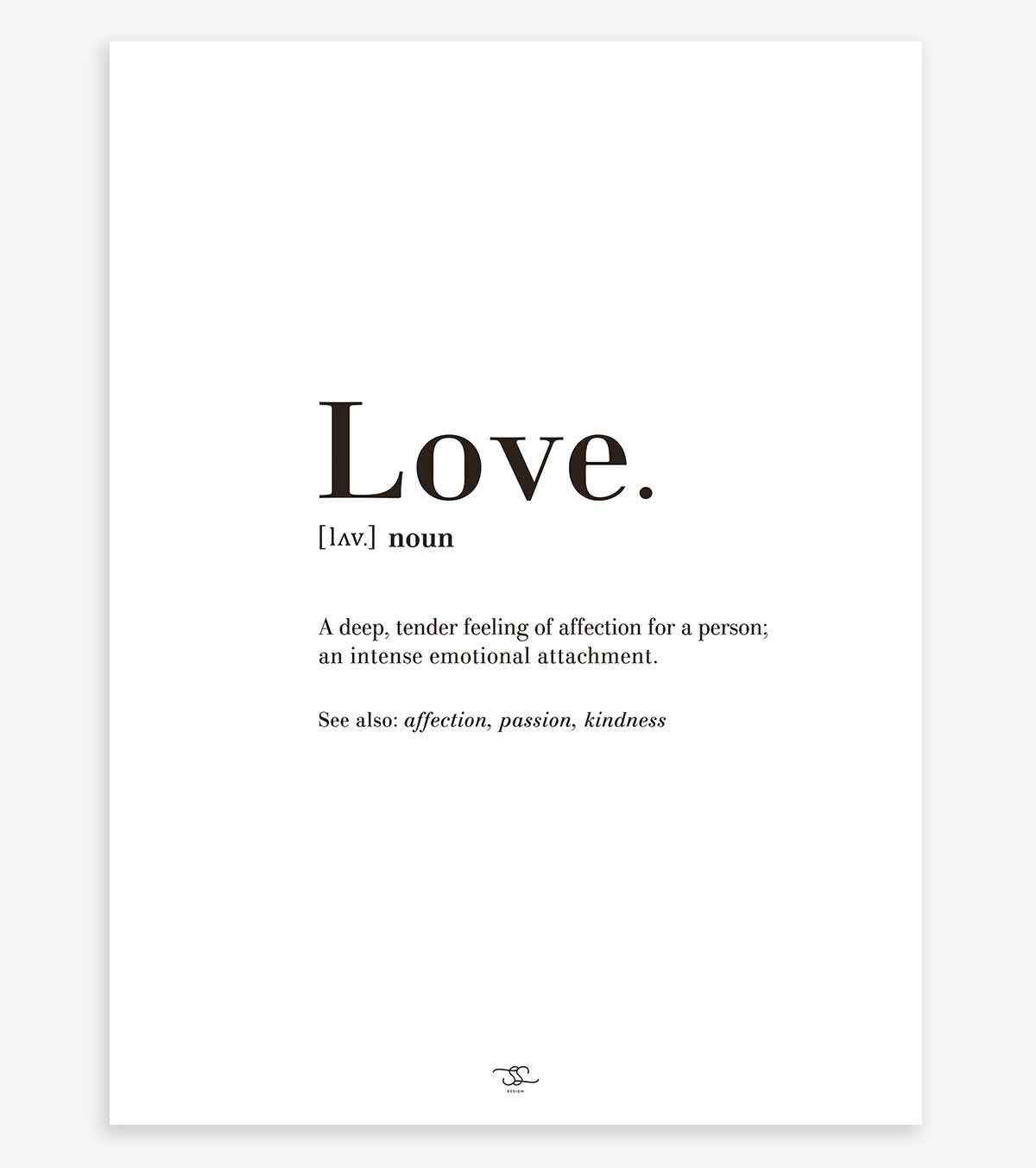 MINIMA - Poster für Kinder - Love, Definition (englisch)