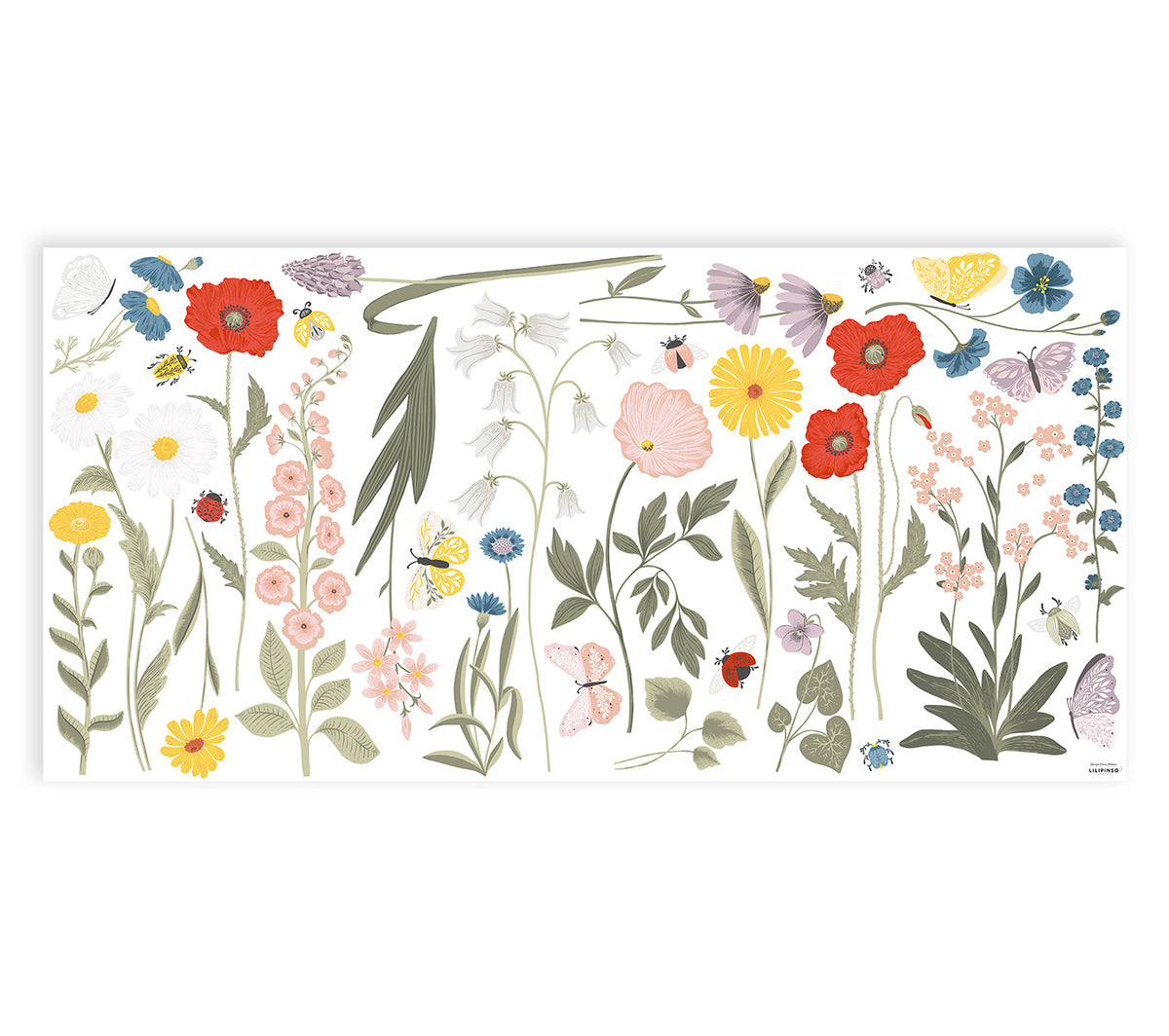 WILDFLOWERS - Wandsticker Wandbilder - Große Wiesenblumen