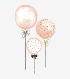 FLAMINGO - Große Wandsticker - Rosa Luftballons mit goldenen Punkten
