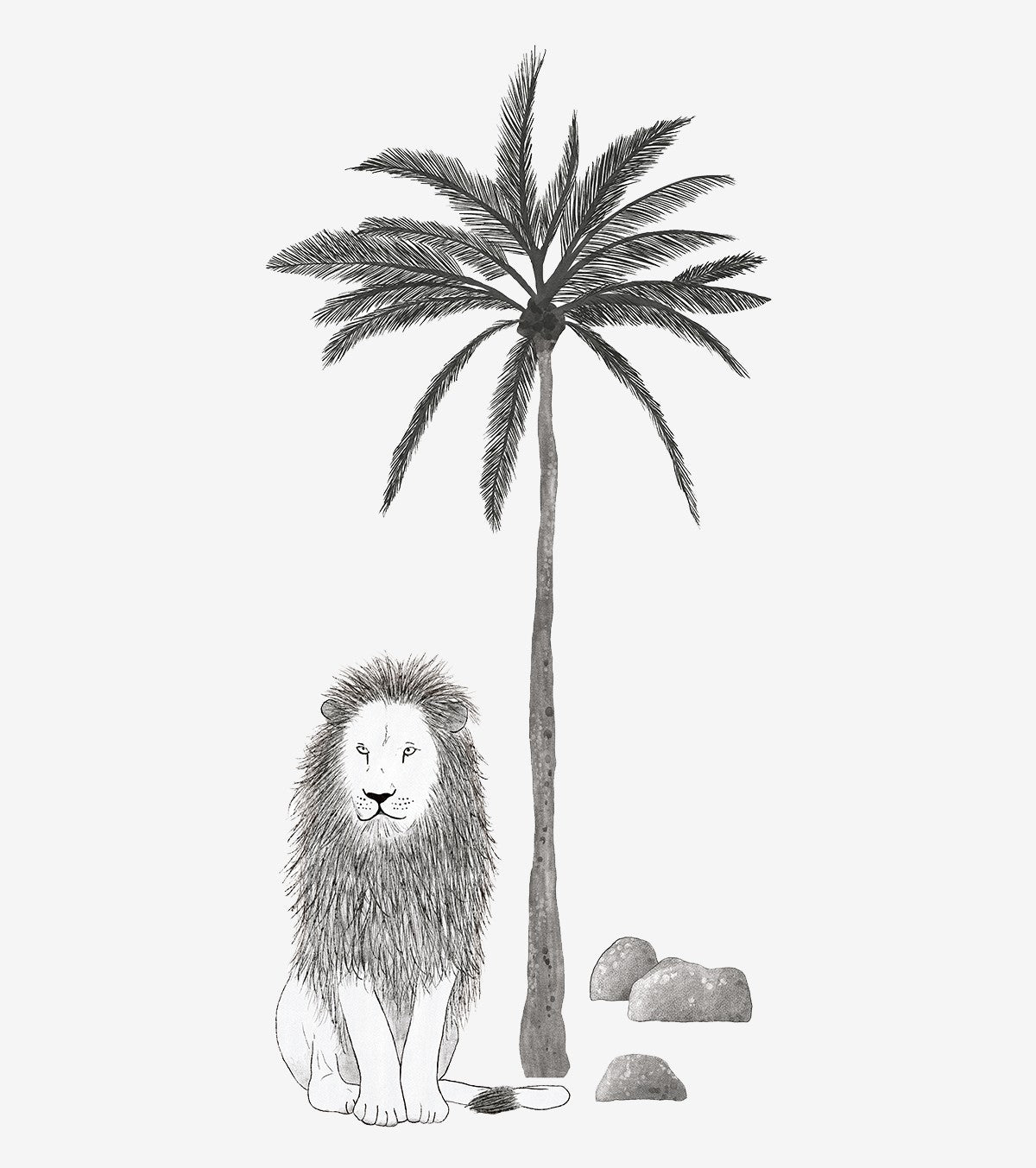 SERENGETI - Große Wandsticker - Löwe und Palme