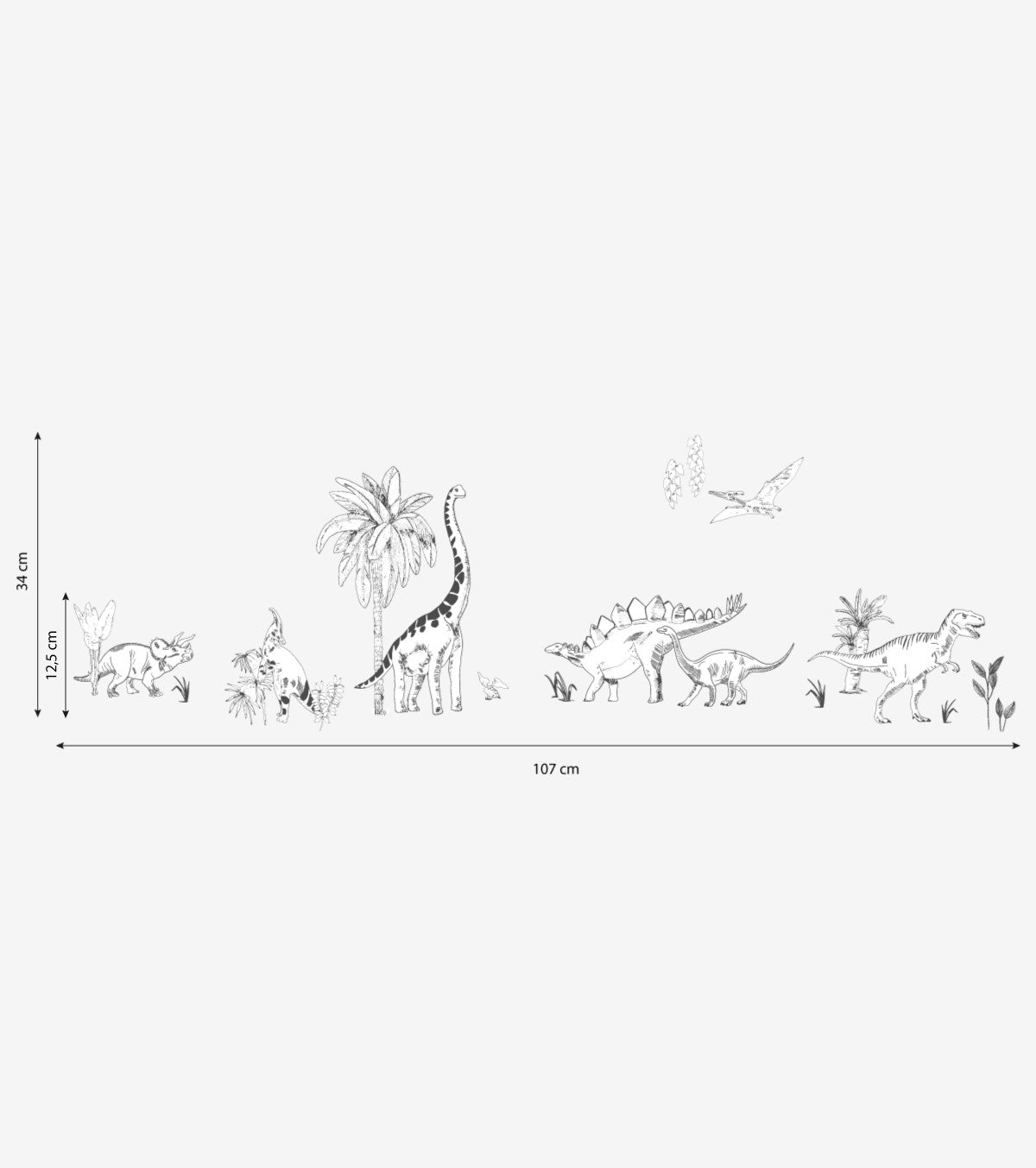 DINOSAURUS - Wandsticker Wandbilder - Dinosaurier und Pflanzen