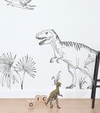 DINOSAURUS - Wandsticker wandbilder - Dinosaurier: T - rex, Pteranodon und Palme
