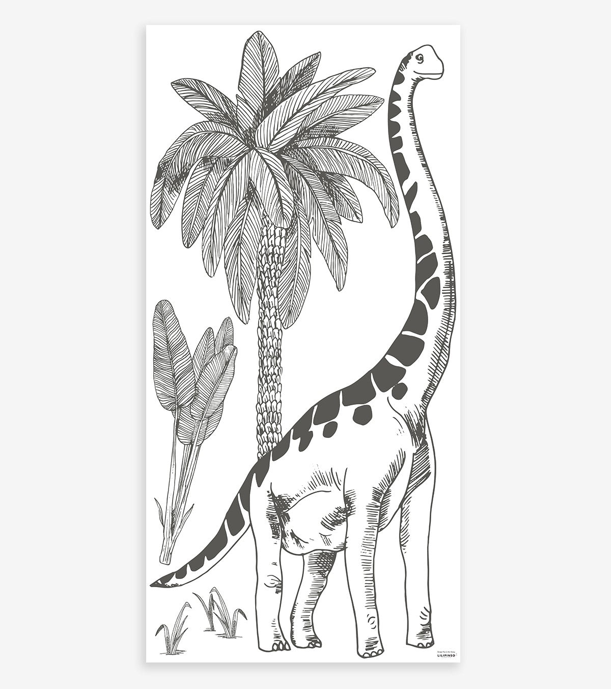 DINOSAURUS - Wandsticker Wandbilder - Diplodocus und Palme