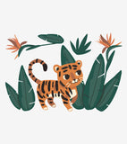 JUNGLE NIGHT - Große Wandsticker - Tiger und Dschungellaub