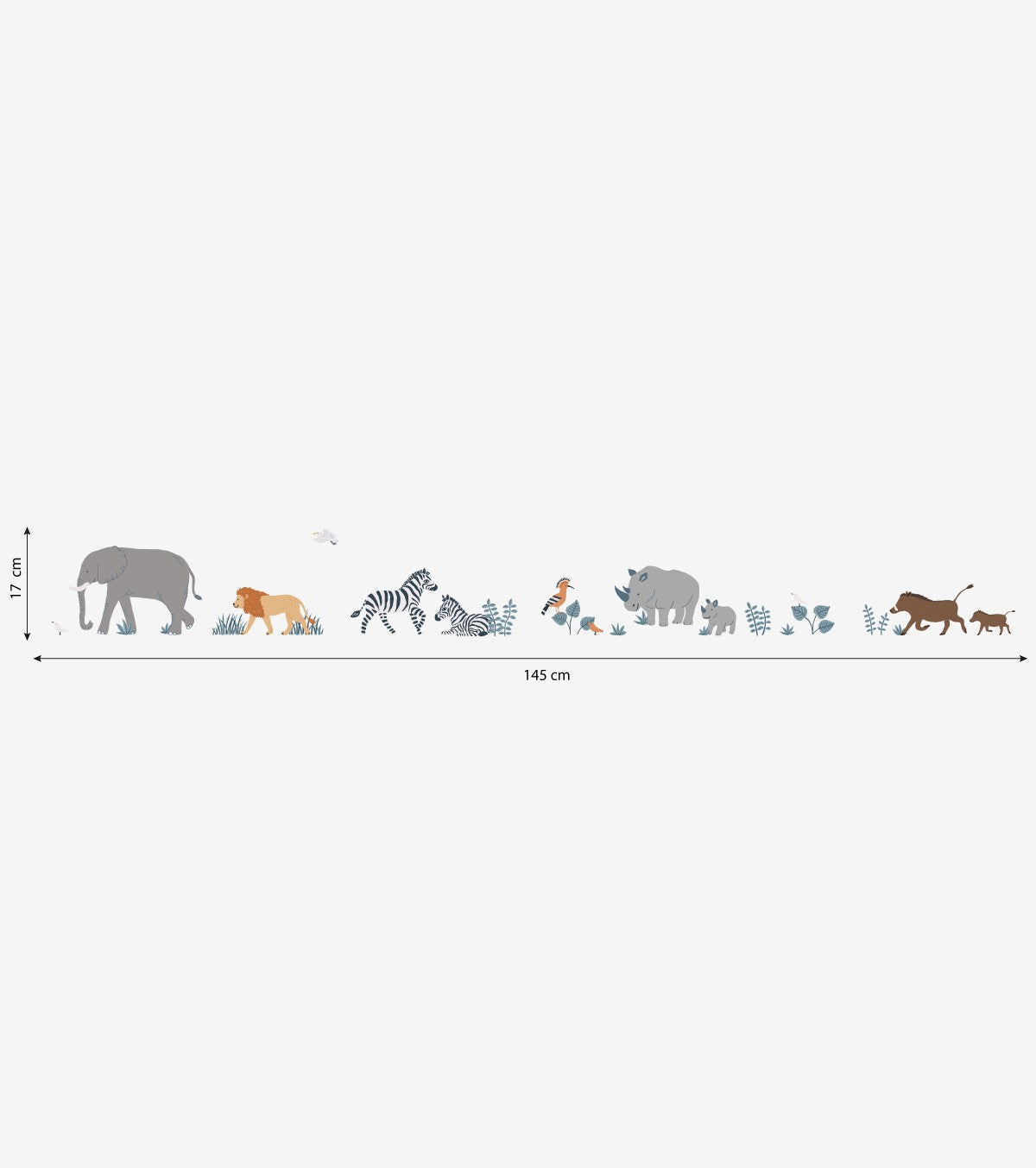 TANZANIA - Wandsticker wandbilder - Savanne: Elefant, Zebra, Löwe ...