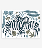 TANZANIA - Wandsticker Wandbilder - Zebras, Palmen und Blätter