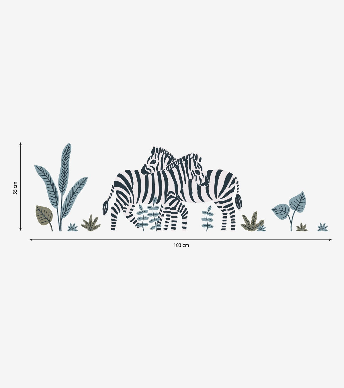 TANZANIA - Wandsticker Wandbilder - Zebras, Palmen und Blätter