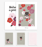 MILLY & FLORE - Set Posters Kind - Katzen und Blumen (5er Set)