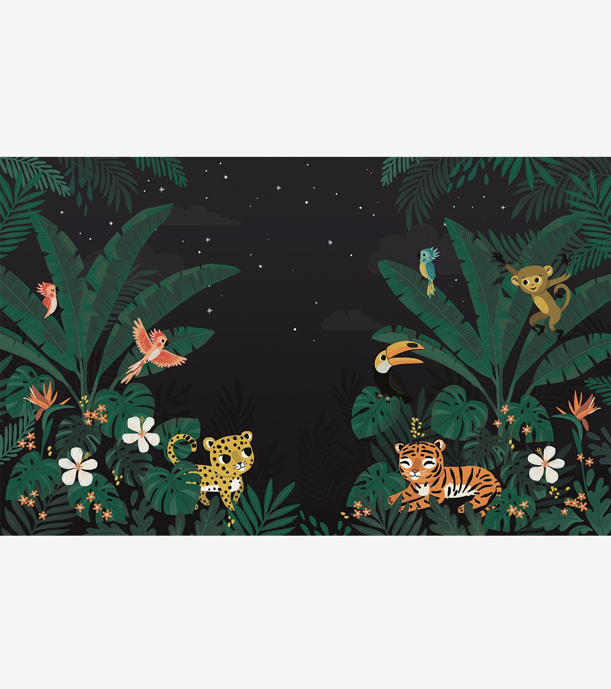 JUNGLE NIGHT - Panorama-Tapete - Tiere des Dschungels