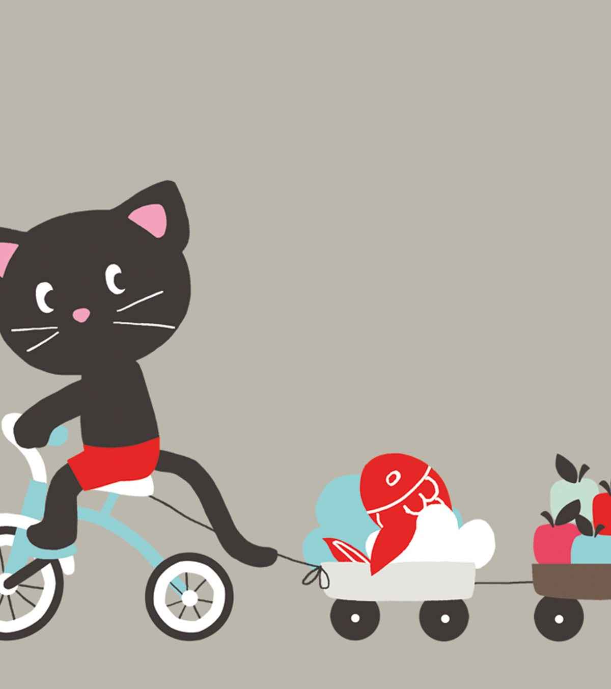 MOKA & POM - Kinderposter - Katze und Dreirad