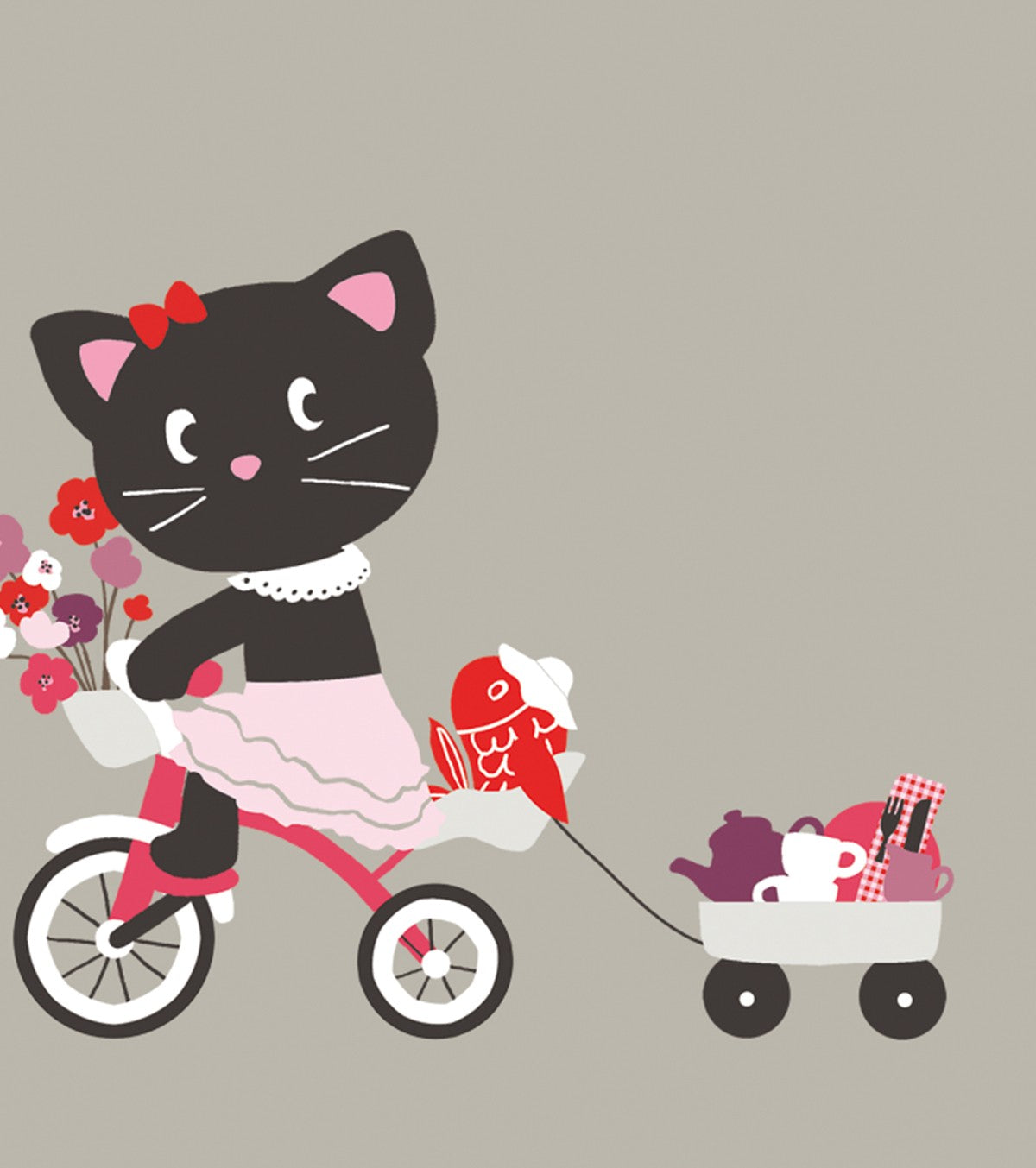 MILLY & FLORE - Kinderposter - Katze und Dreirad