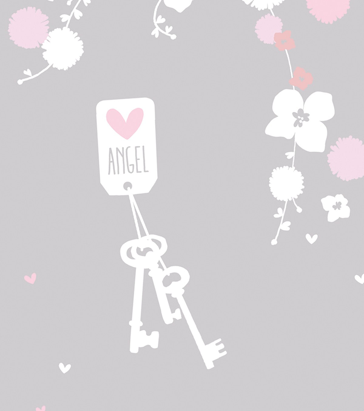 ANGEL - Poster für Kinder - Blumen (rosa und weiß)