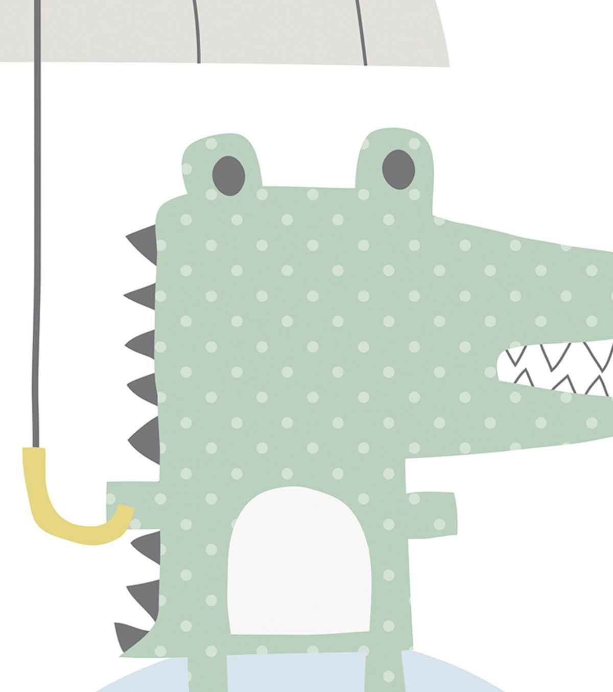 SMILE IT'S RAINING - Kinderposter - Krokodil und sein Regenschirm