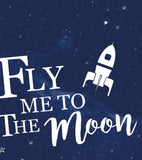 FLY ME TO THE MOON - Kinderposter - Weltraum und Rakete