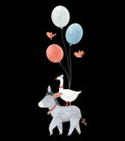 GENTLE FRIENDS - Großer Sticker - Esel und Luftballons