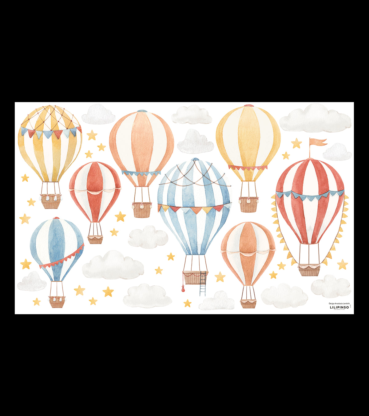 GENTLE FRIENDS - Wandsticker Wandbilder - Die Heißluftballons