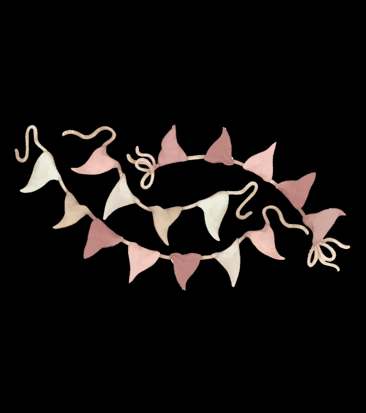 SELENE - Großer Sticker - Wimpelgirlande (rosa)
