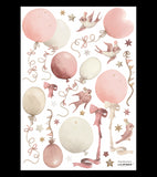 SELENE - Wandsticker Wandbilder - Luftballons und Drachen (rosa)