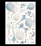 SELENE - Wandsticker Wandbilder - Luftballons und Drachen (blau)