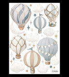 SELENE - Wandsticker Wandbilder - Die Heißluftballons (blau)