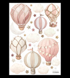 SELENE - Wandsticker Wandbilder - Die Heißluftballons (rosa)