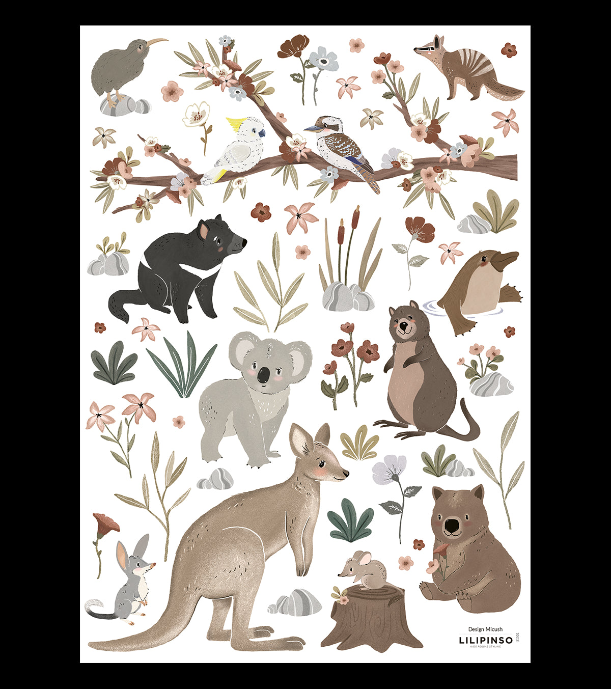 LILYDALE - Wandsticker Wandbilder - Tiere in Australien
