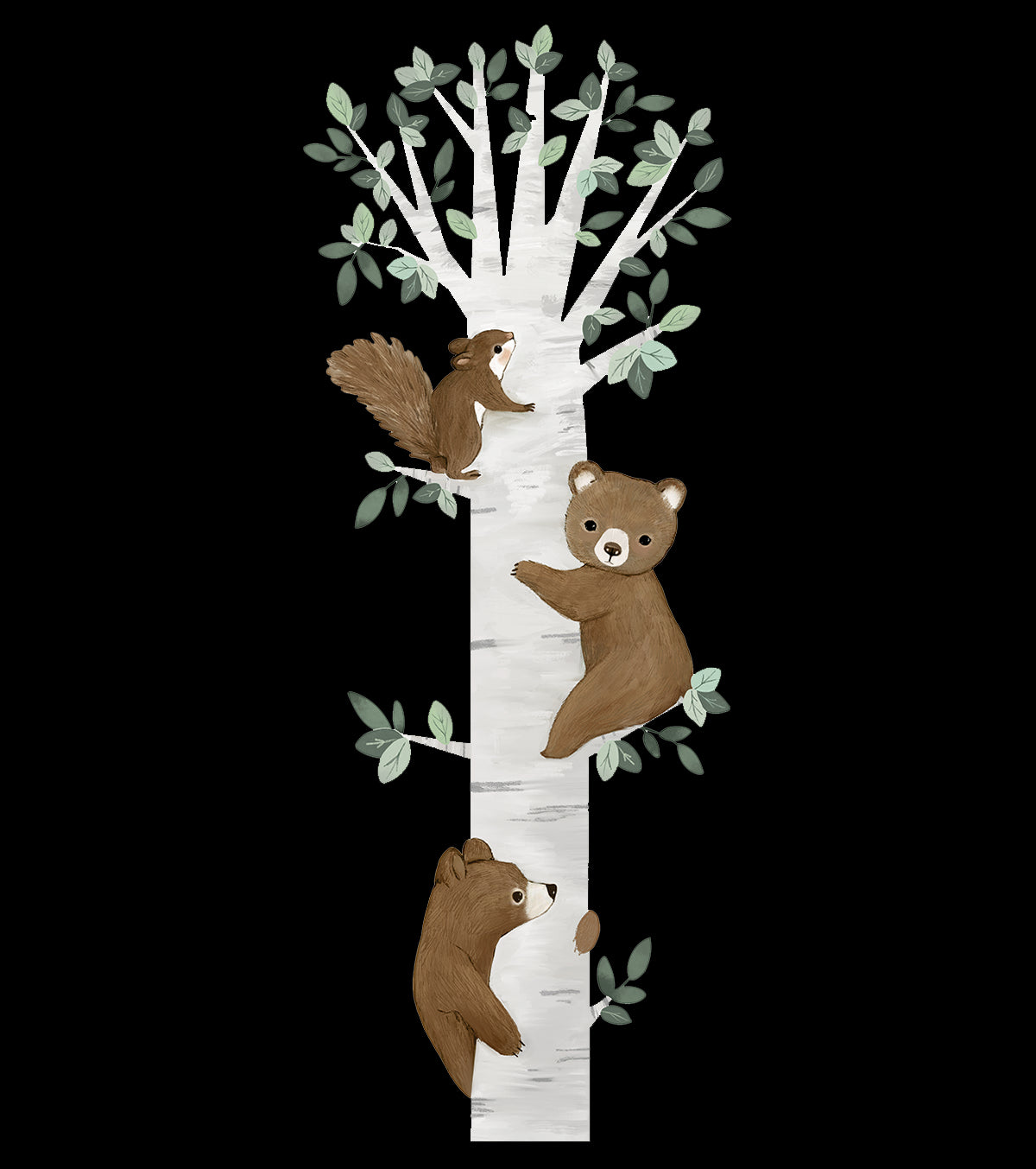 KHARU - Großer Sticker - Die Bären klettern auf den Baum