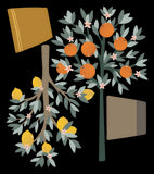 LOUISE - Großer Sticker - Orangen- und Zitronenbaum