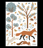 JÖRO - Wandsticker Wandbilder - Wald Fuchs und Tiere
