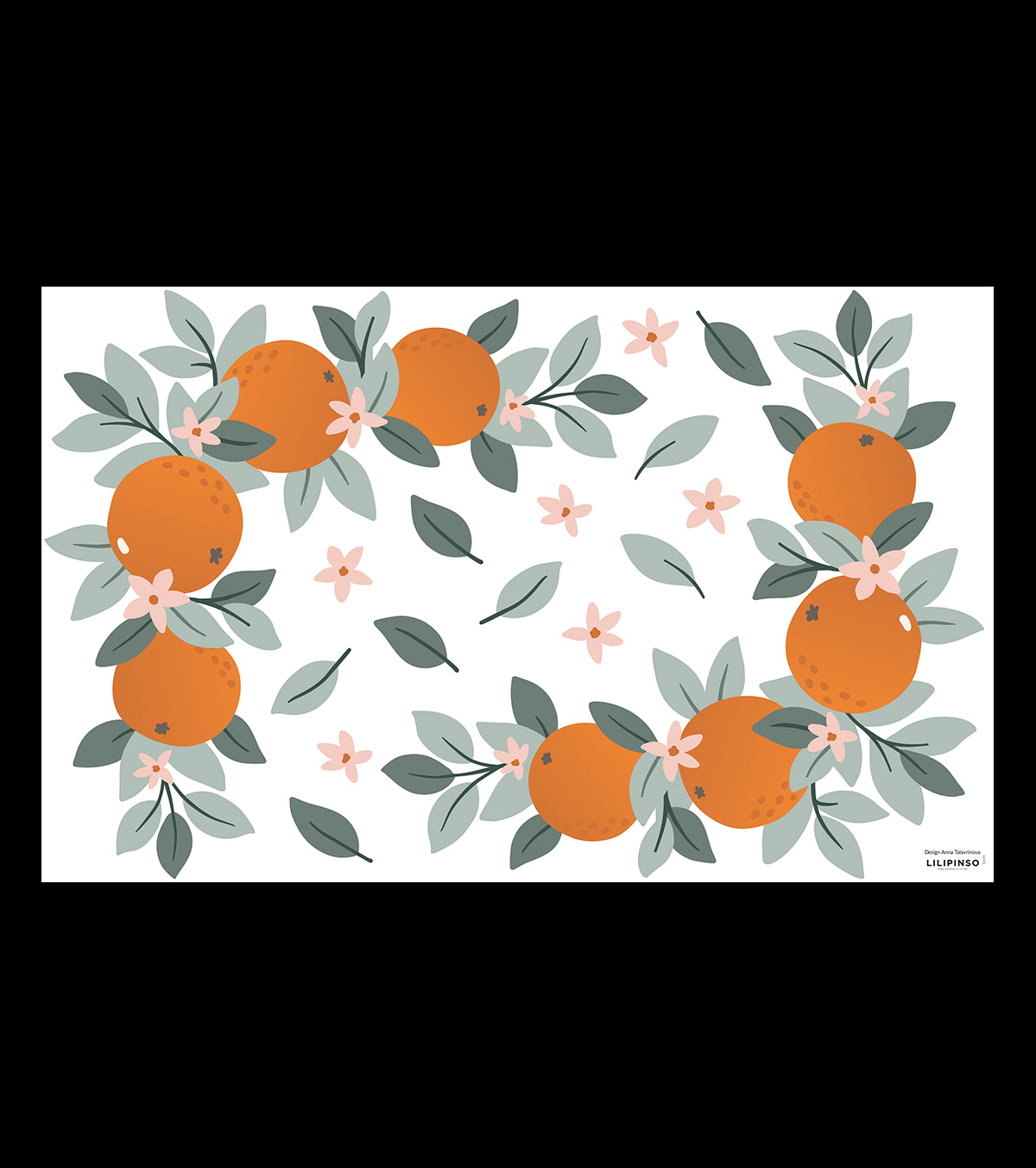 LOUISE - Wandsticker Wandbilder - Orangen und Blätter