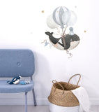 SELENE - Großer Sticker - Orca und Luftballons (blau)