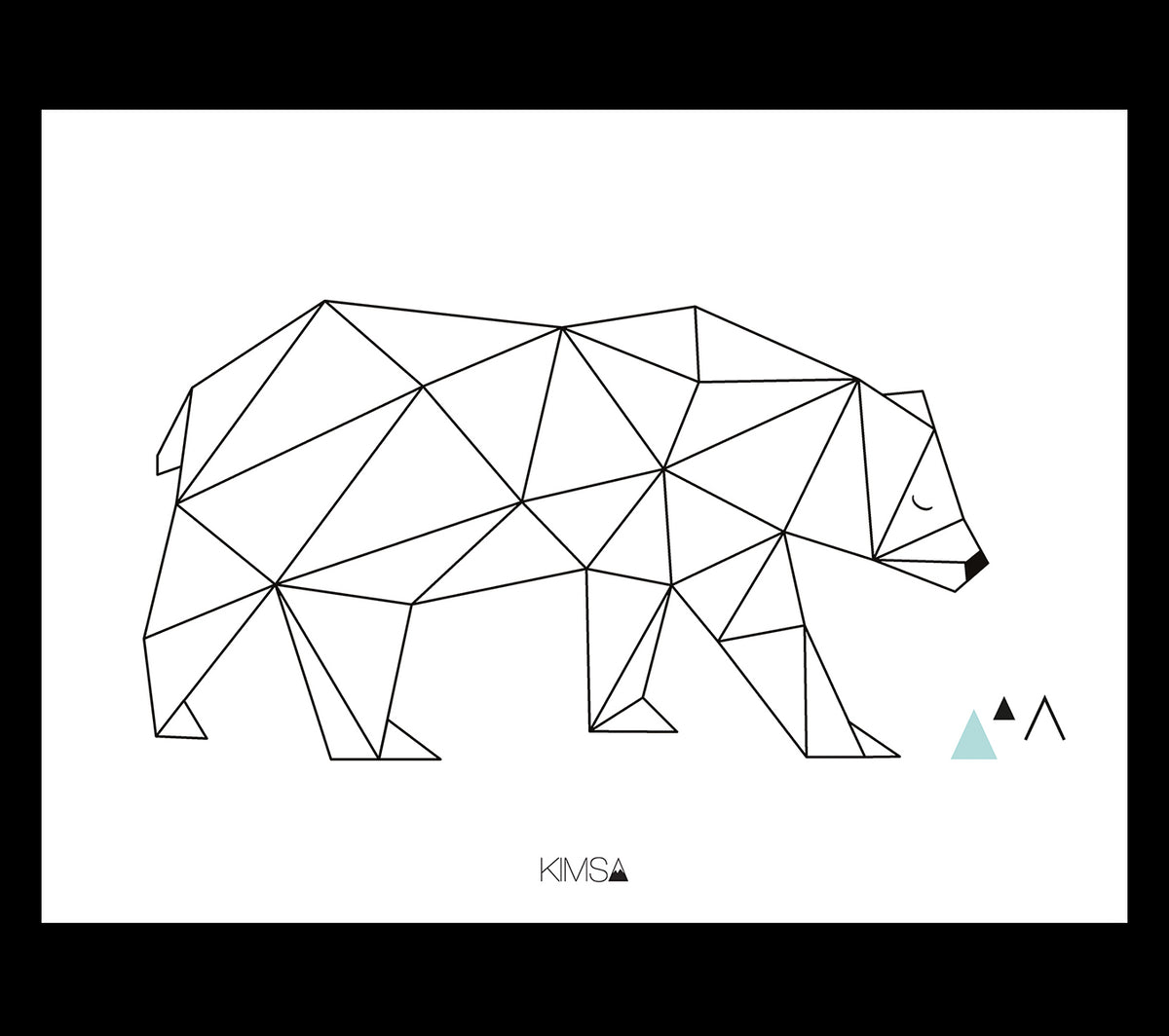 ORIGAMI - Poster Kind - Bär (geometrisch)