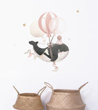 SELENE - Großer Sticker - Orca und Luftballons (rosa)