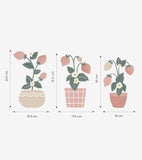LOUISE - Großer Sticker - Erdbeerpflanzen