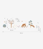 JÖRO - Wandsticker Wandbilder - Wald Reh und Tiere