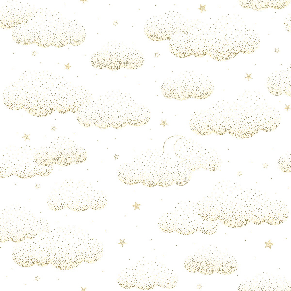 PAPIER PEINT (50CMX10M) - MOTIF NUAGES, COLORIS OR